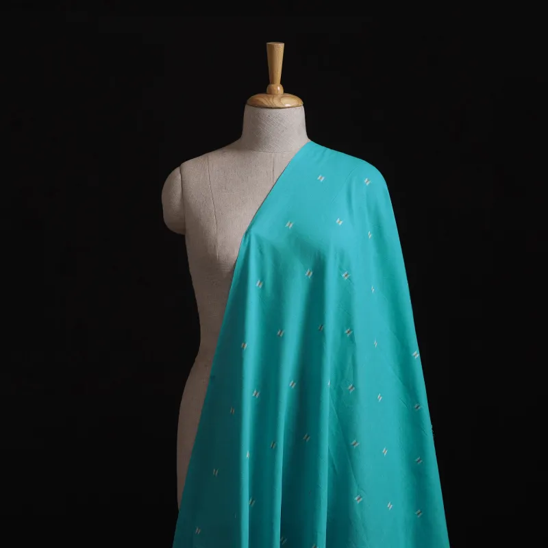Blue - Prewashed Cotton Jacquard Fabric 41 made by Itokri