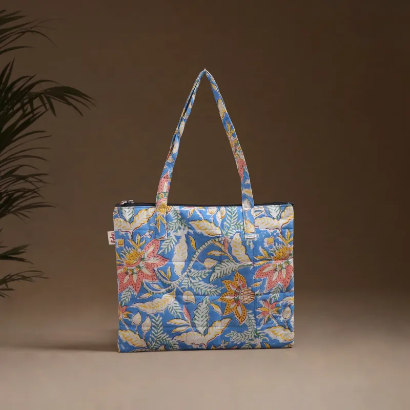 Blue - Handcrafted Quilted Handbag 07 made by Itokri