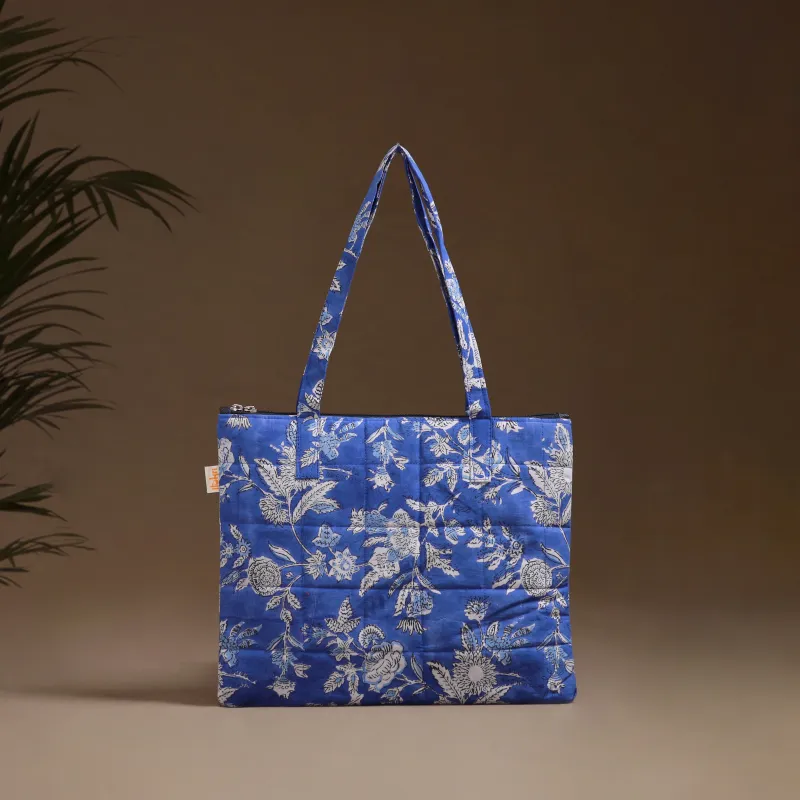 Blue - Handcrafted Quilted Handbag 03 made by Itokri