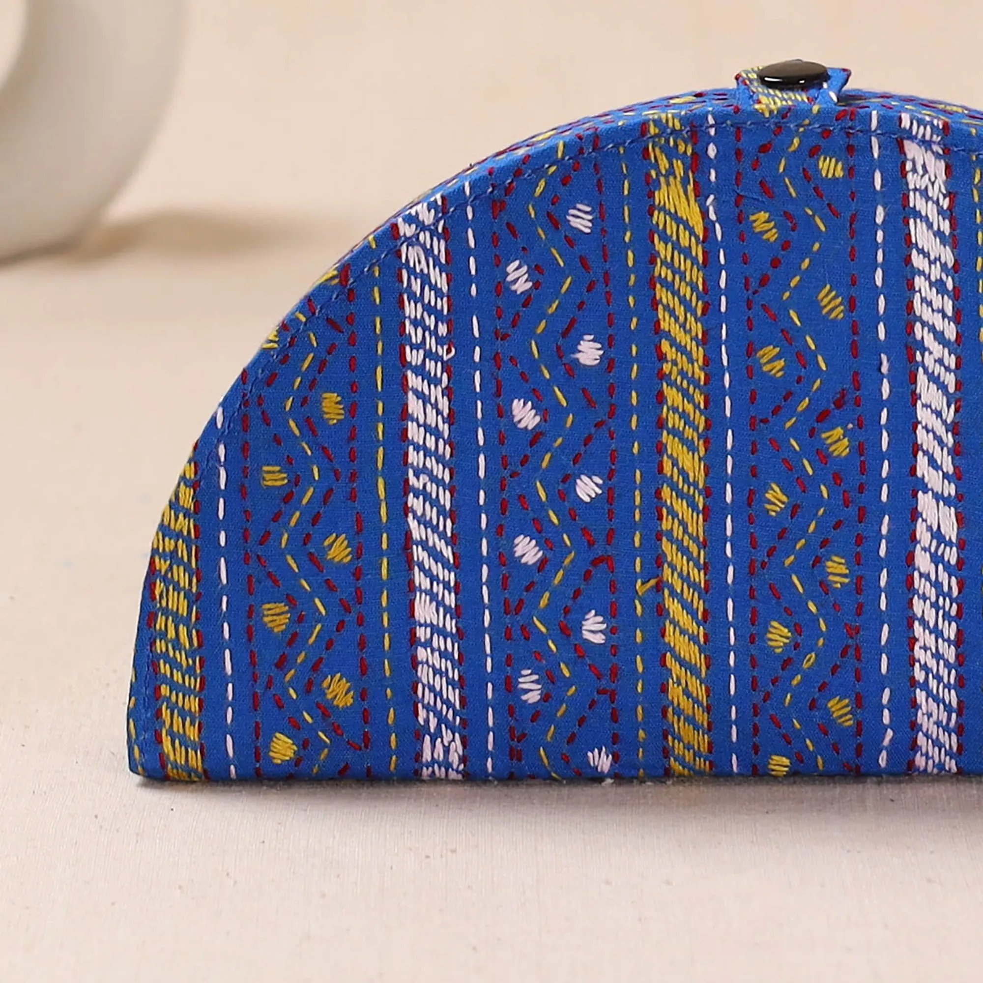 Blue - Bengal Kantha Work Handcrafted Jewellery Box 04 sold by Itokri product image thumbnail 3