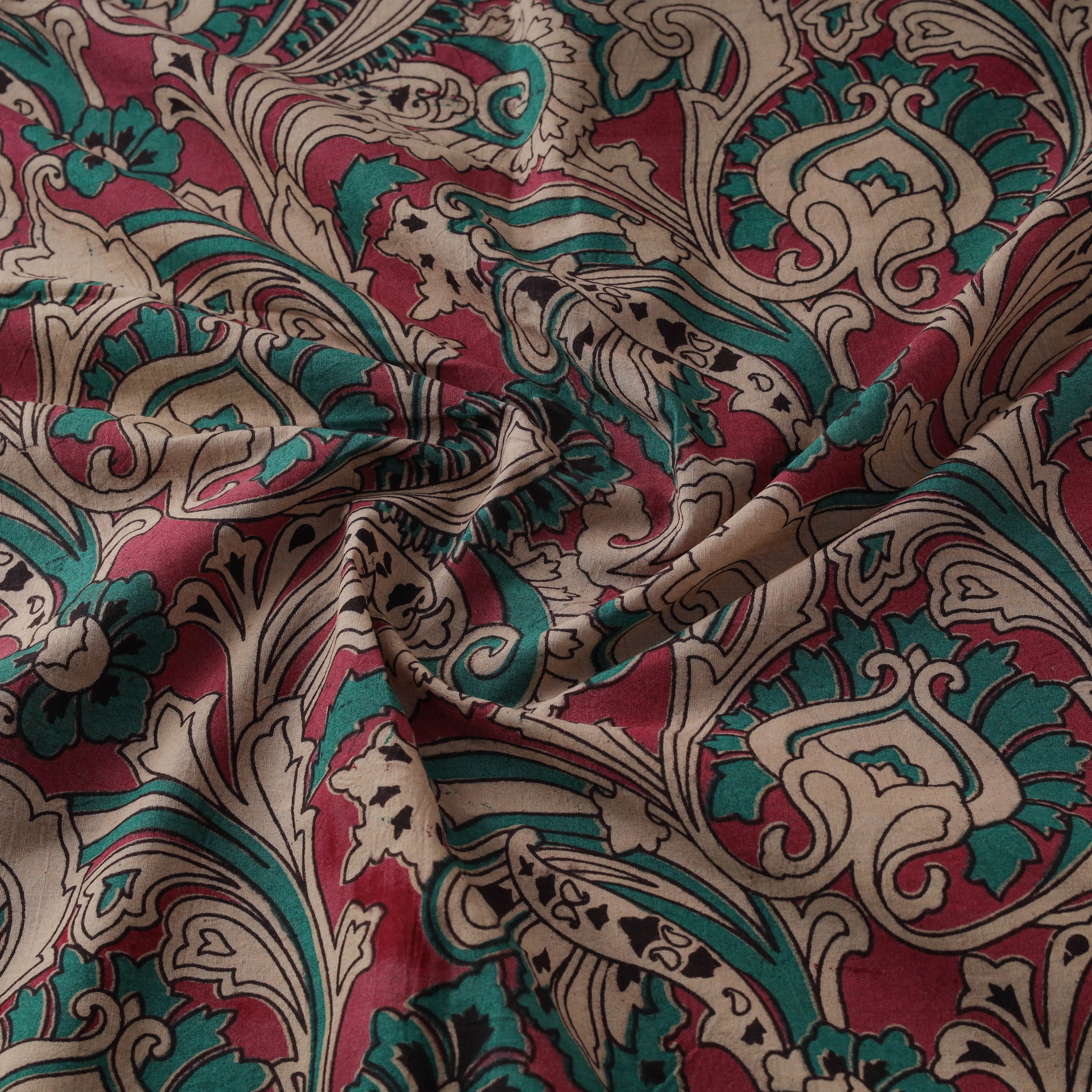 Pink - Kalamkari Printed Cotton Fabric 16 sold by Itokri product image thumbnail 3