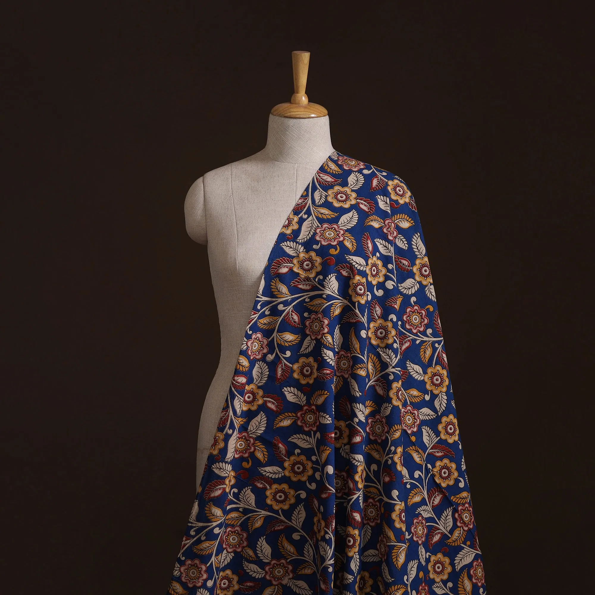 Blue - Kalamkari Printed Cotton Fabric 14 sold by Itokri product image thumbnail 2