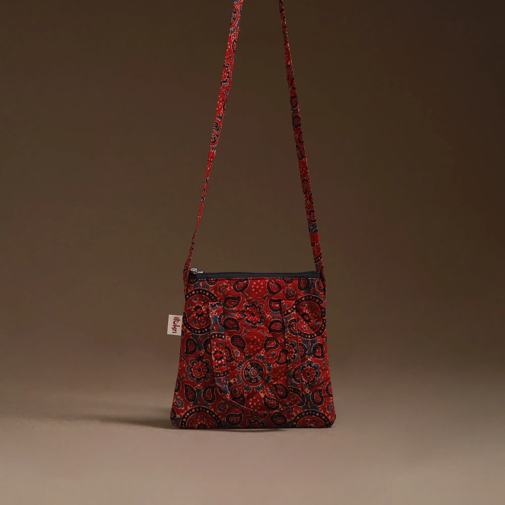 Red - Handcrafted Quilted Sling Bag 24 sold by Itokri product image thumbnail 2
