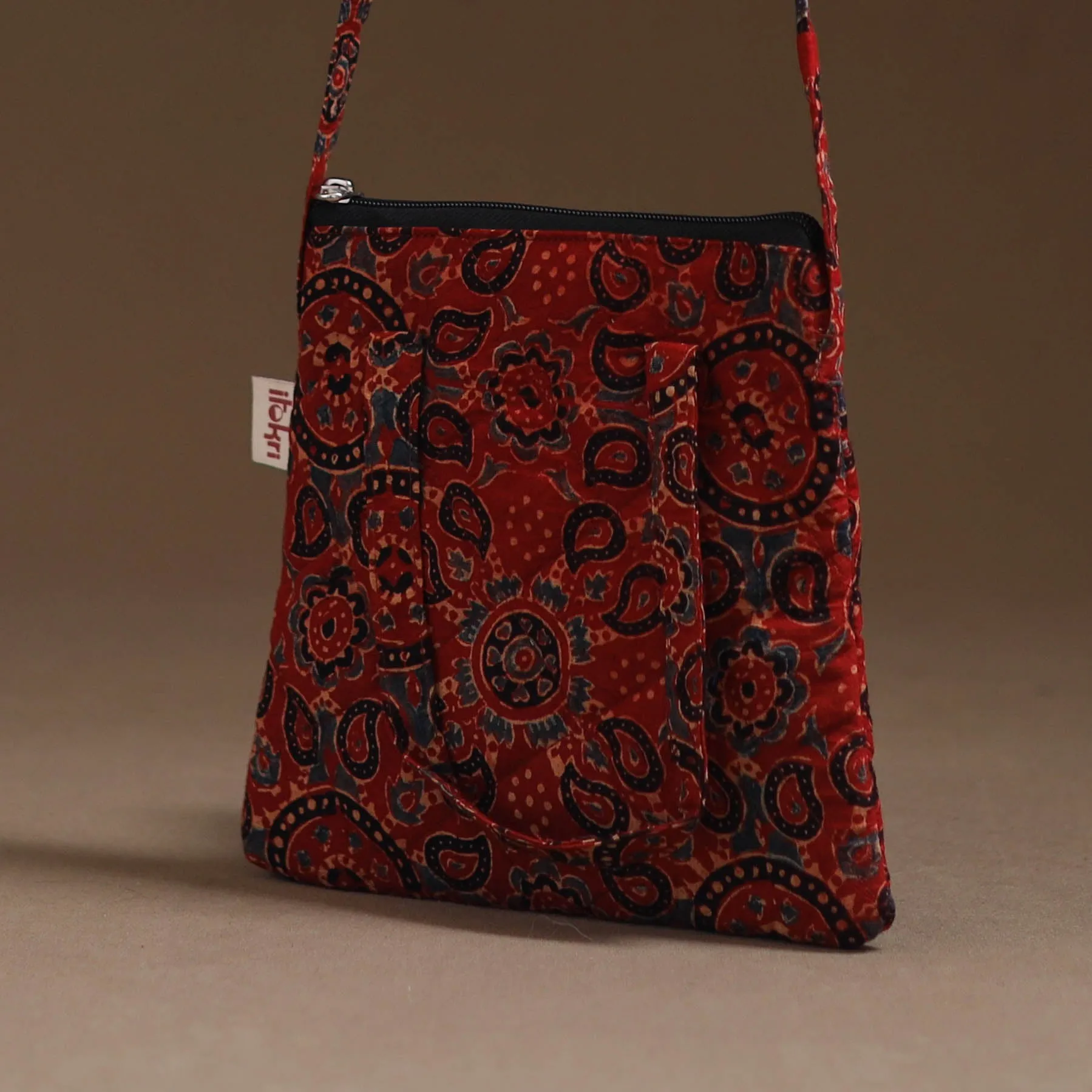 Red - Handcrafted Quilted Sling Bag 24 sold by Itokri product image thumbnail 3