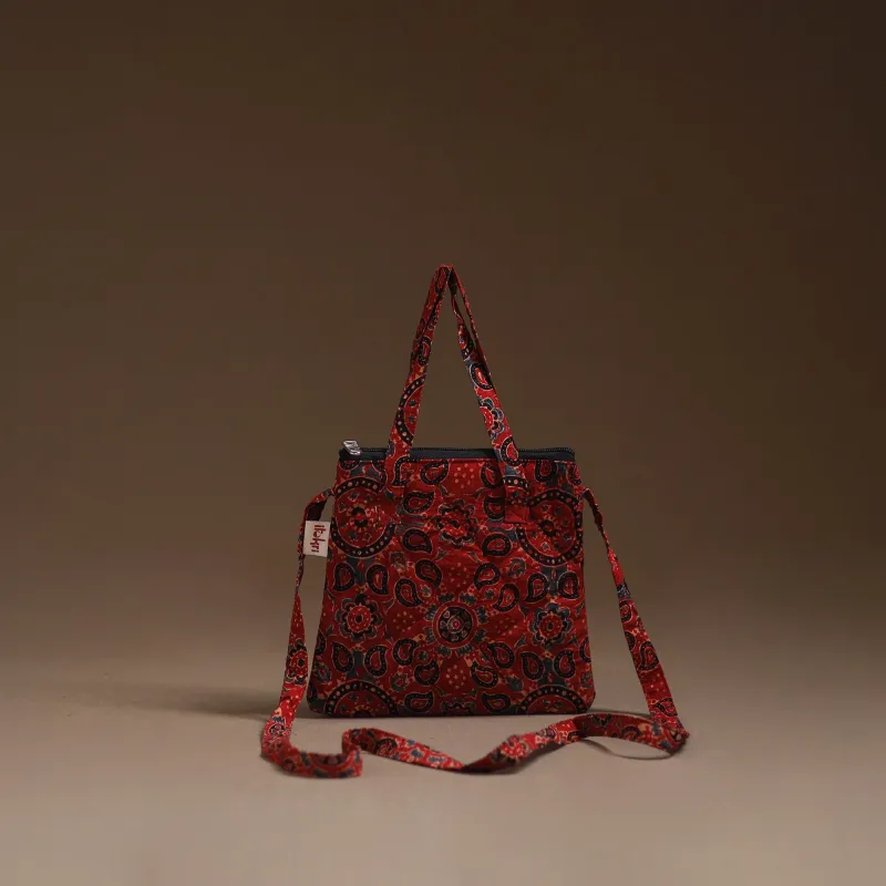 Red - Handcrafted Quilted Sling Bag 24 made by Itokri