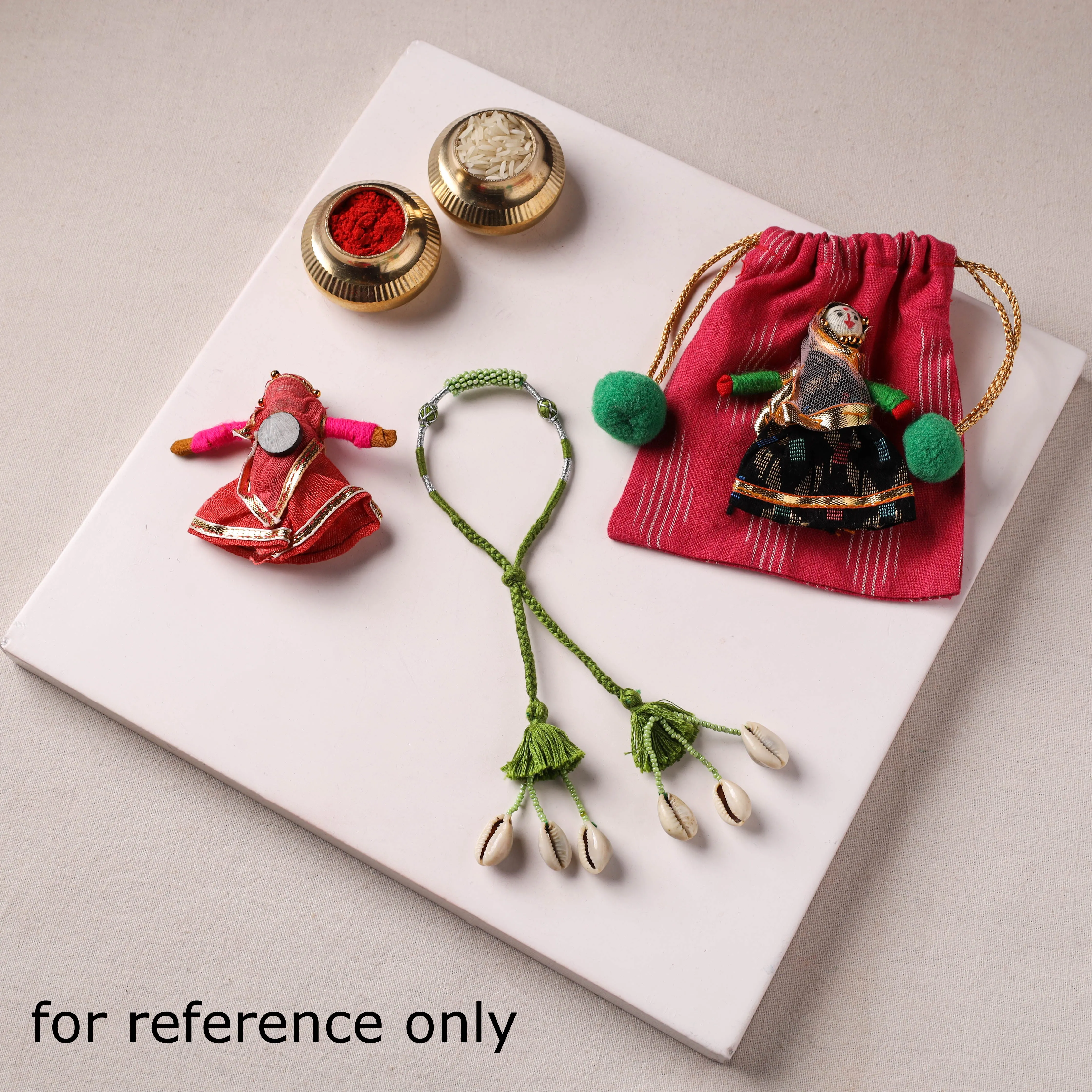 Anant Raksha Thread & Bead Work Lumba Rakhi / Bracelet with Potli 17 sold by Itokri product image thumbnail 4