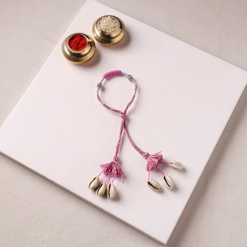 Anant Raksha Thread & Bead Work Lumba Rakhi / Bracelet with Potli 12 made by Itokri