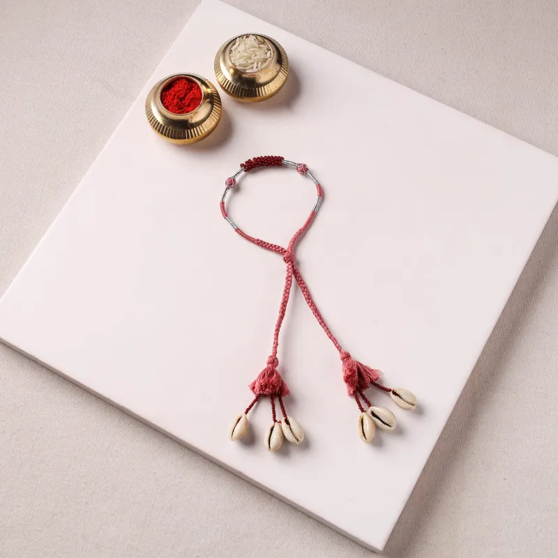 Anant Raksha Thread & Bead Work Lumba Rakhi / Bracelet with Potli 10 made by Itokri