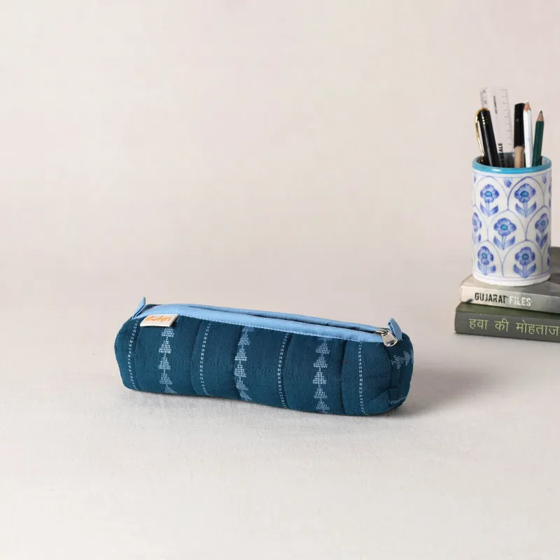 Blue - Handcrafted Quilted Pencil Pouch 03 made by Itokri