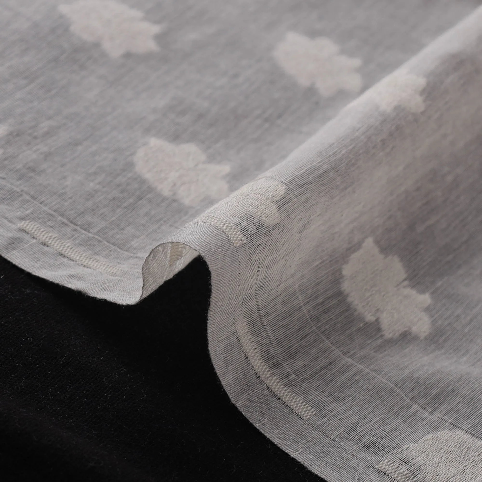 White - Banarasi Handwoven Cutwork Buti Cotton Fabric 03 sold by Itokri product image thumbnail 4
