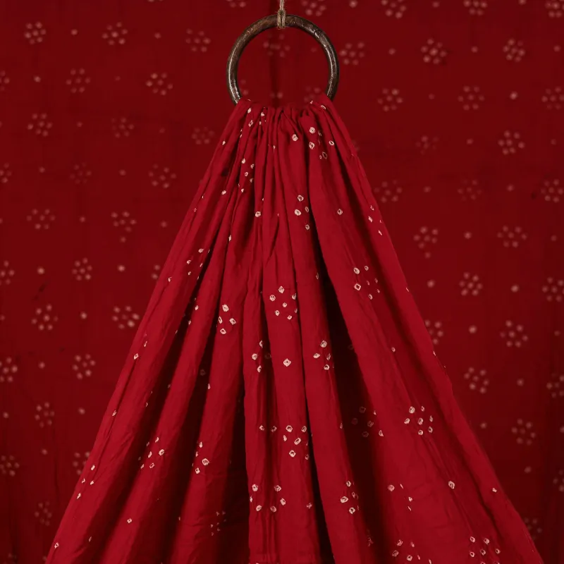 Red - Kutch Bandhani Tie-Dye Cotton Fabric 27 made by Itokri