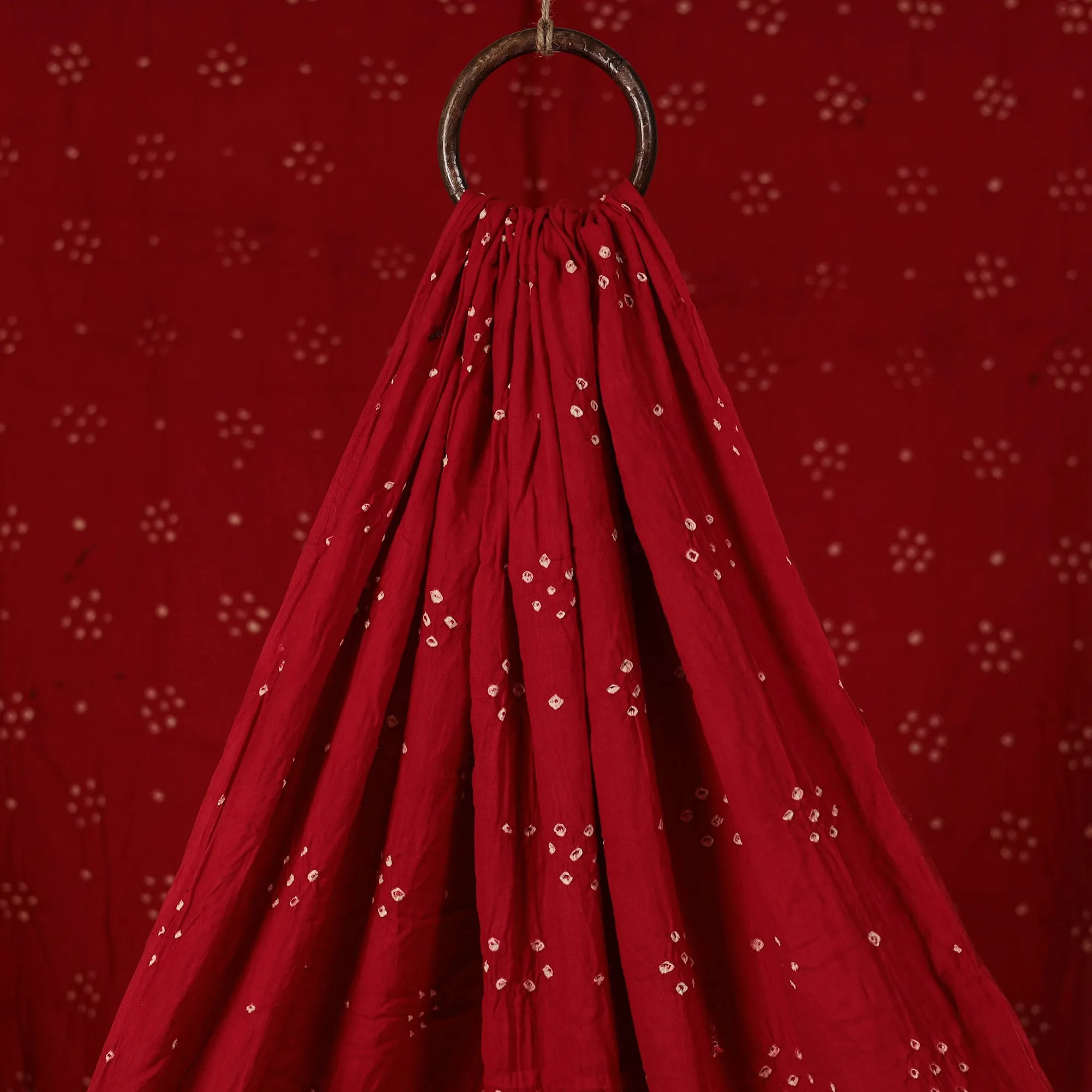 Red - Kutch Bandhani Tie-Dye Cotton Fabric 27 sold by Itokri