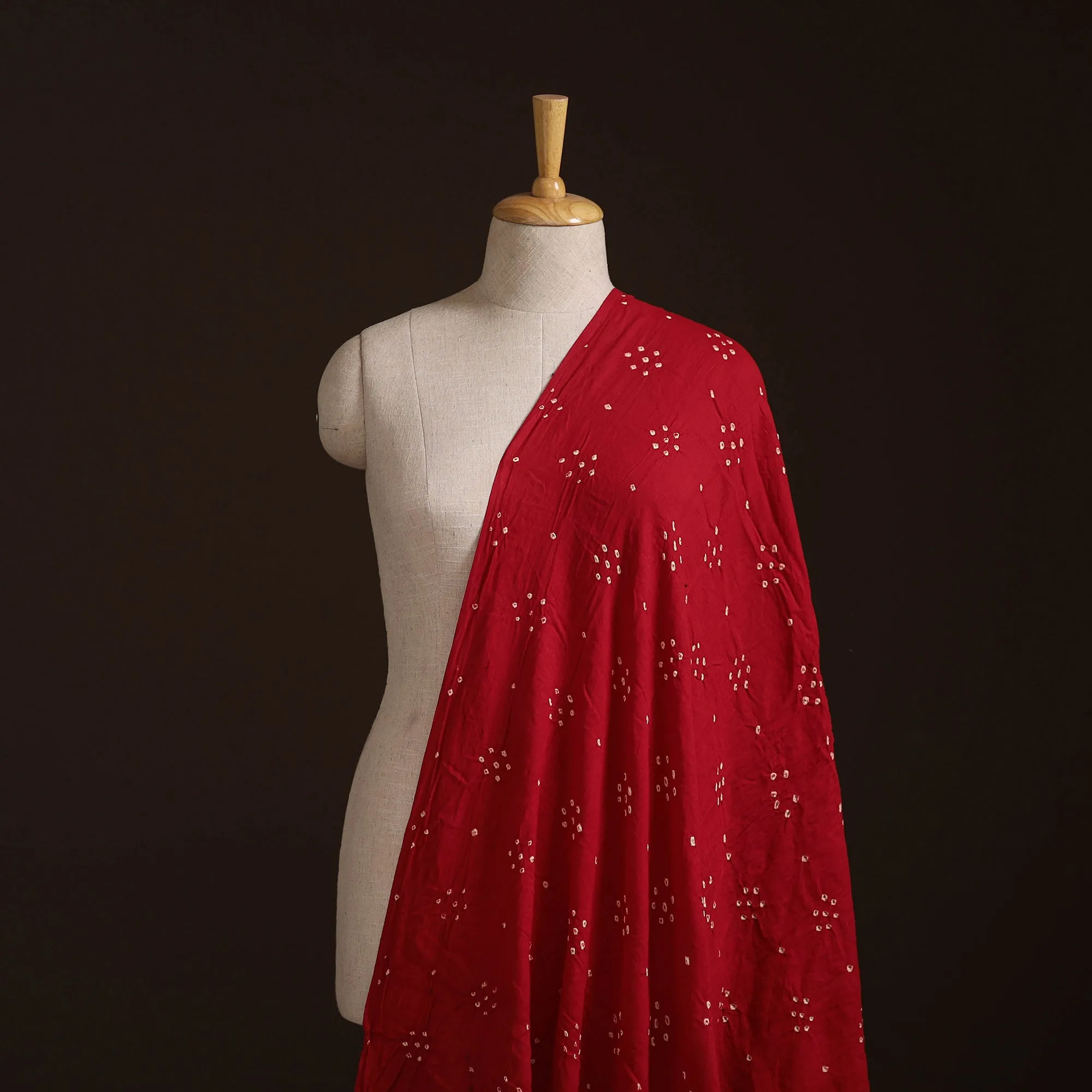 Red - Kutch Bandhani Tie-Dye Cotton Fabric 27 sold by Itokri product image thumbnail 2