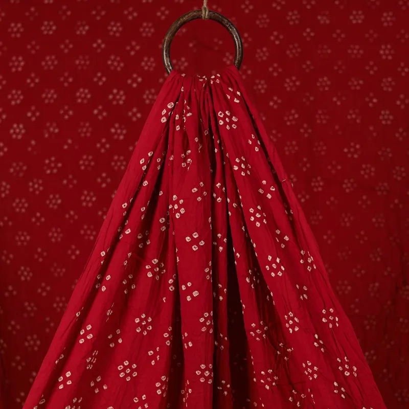 Red - Kutch Bandhani Tie-Dye Cotton Fabric 14 made by Itokri