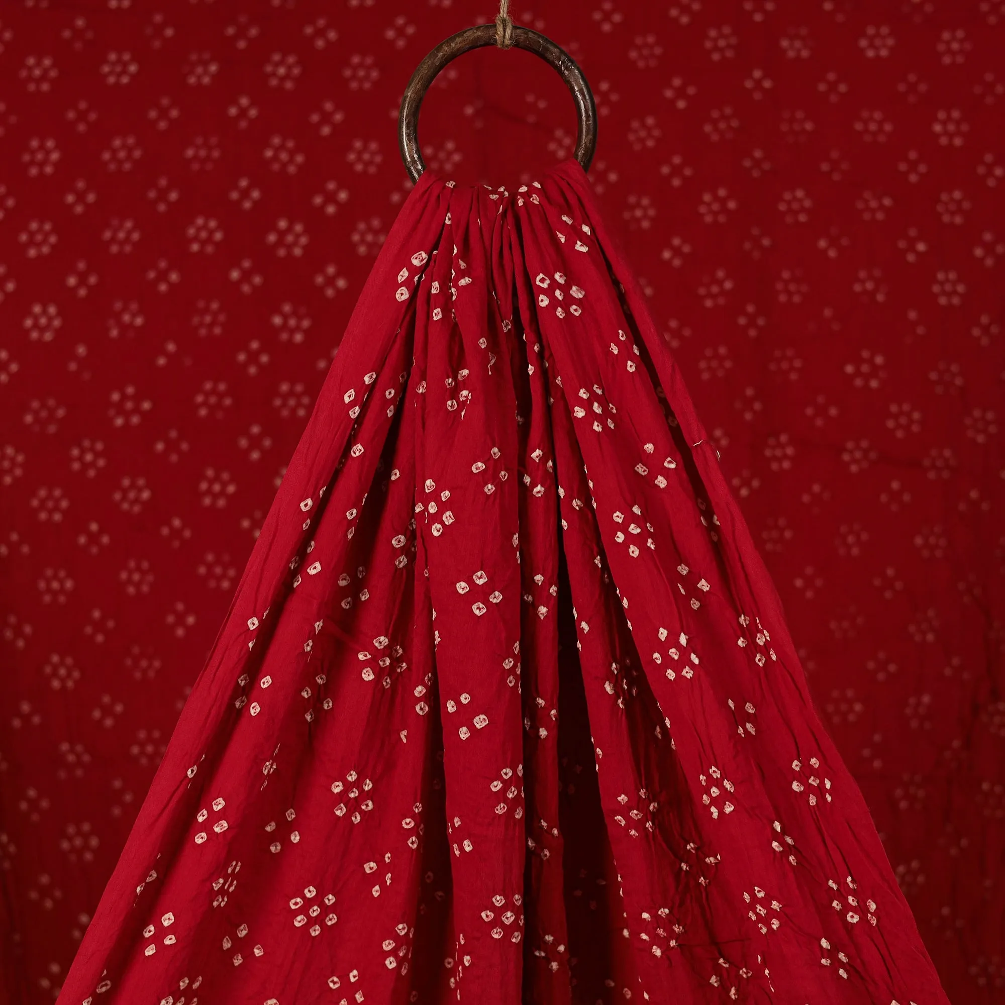Red - Kutch Bandhani Tie-Dye Cotton Fabric 14 sold by Itokri