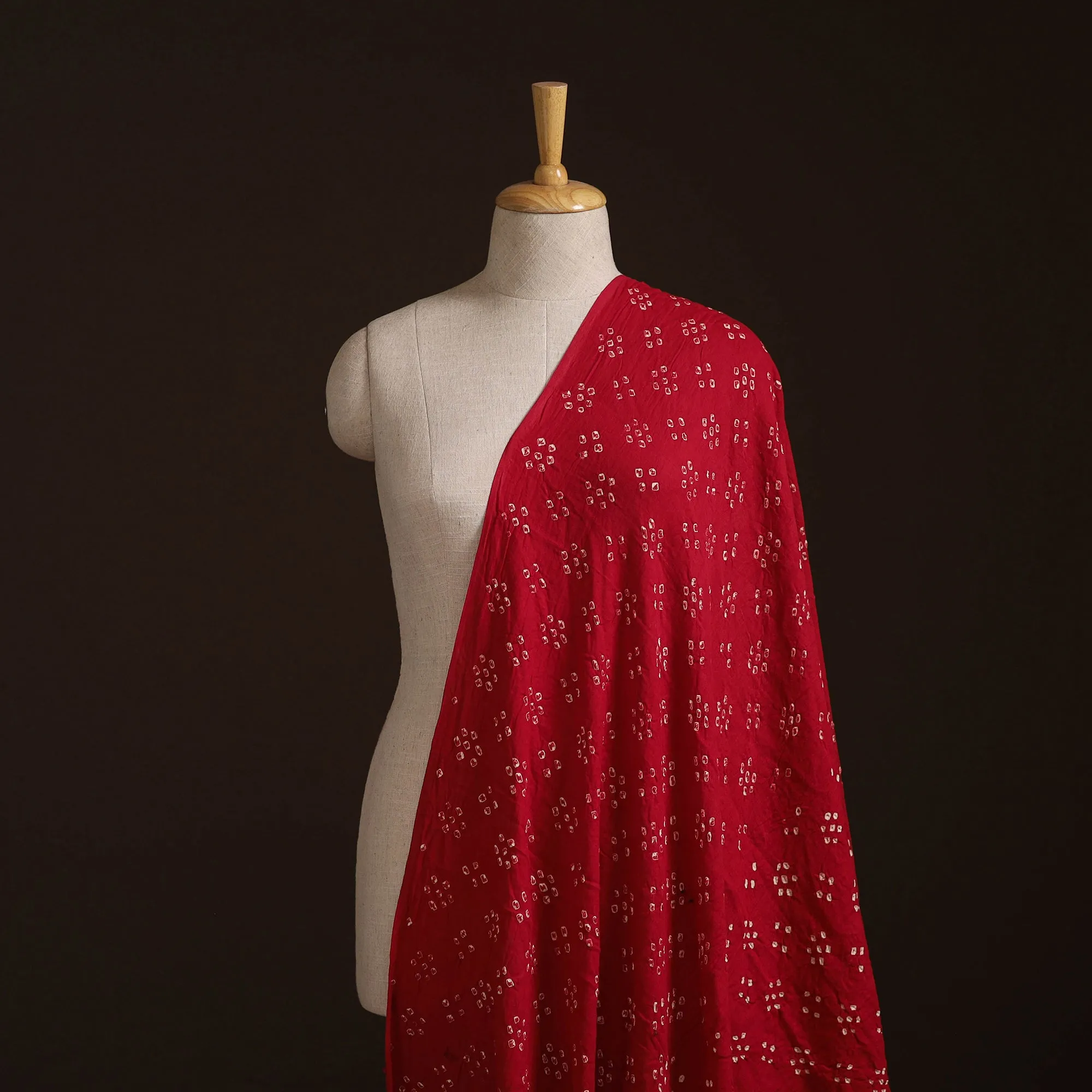 Red - Kutch Bandhani Tie-Dye Cotton Fabric 14 sold by Itokri product image thumbnail 2