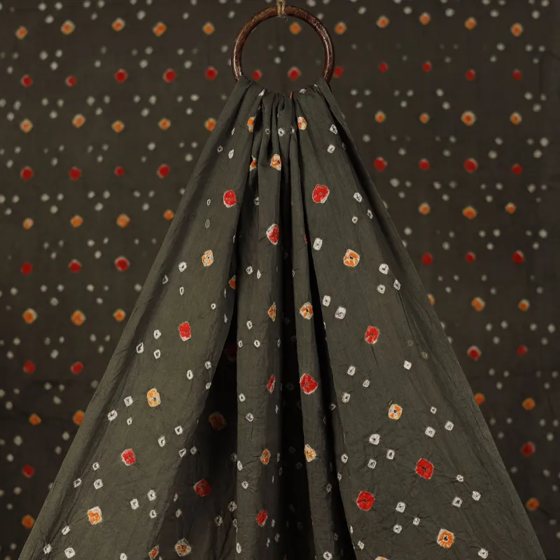Grey - Kutch Bandhani Tie-Dye Cotton Fabric 07 made by Itokri