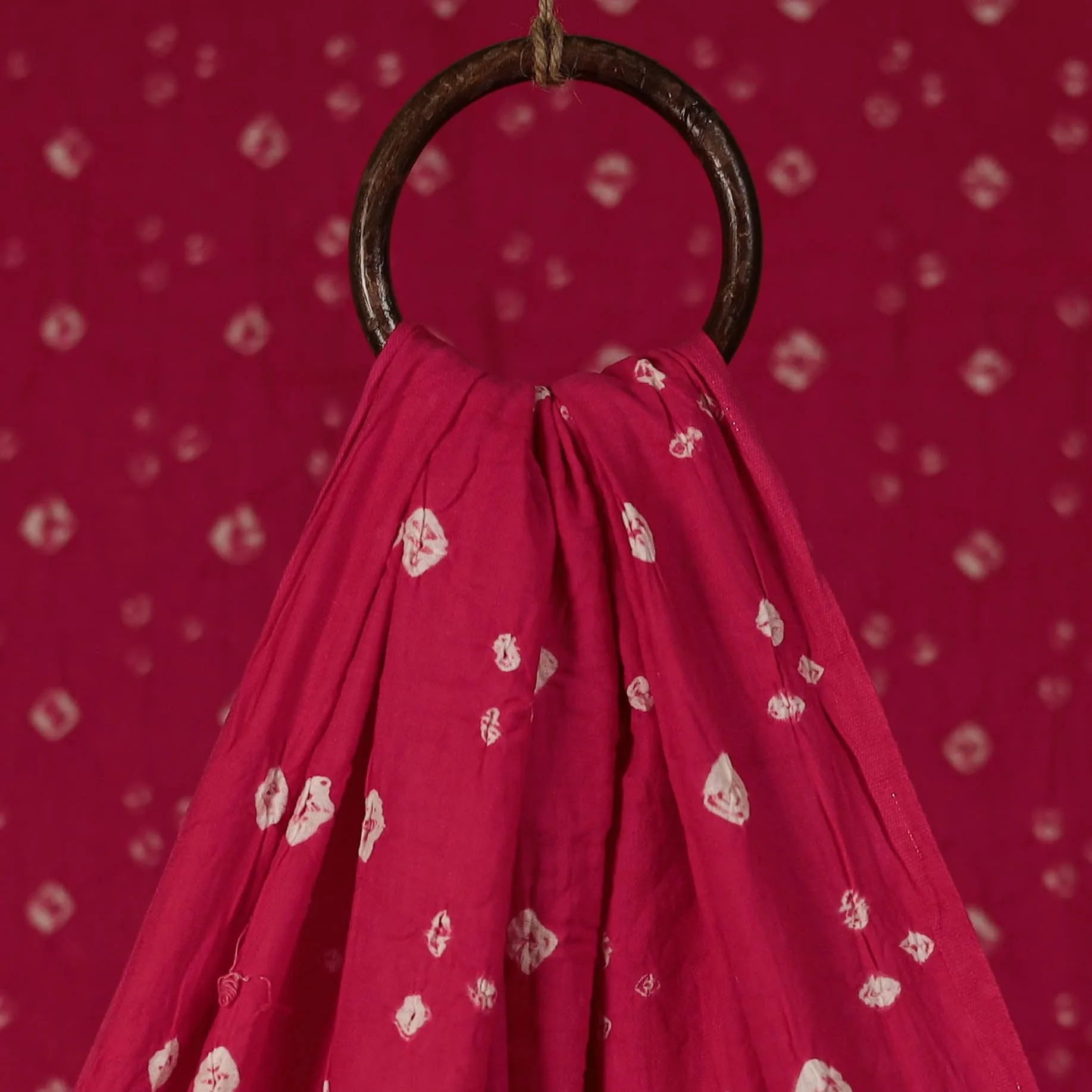 Pink - Kutch Bandhani Tie-Dye Cotton Fabric 06 sold by Itokri product image thumbnail 3
