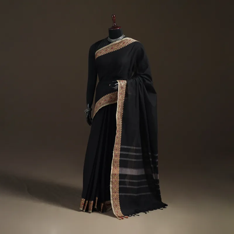 Chettinad Woven Cotton Saree with Border 25 made by Itokri