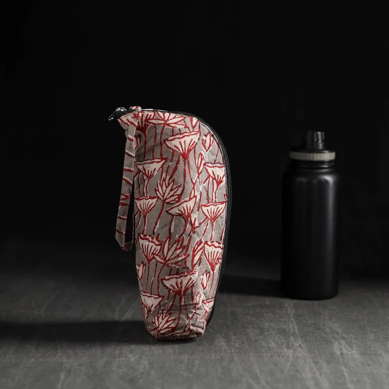 Grey - Handmade 1L Water Bottle Cover with Zipper 32 made by Itokri