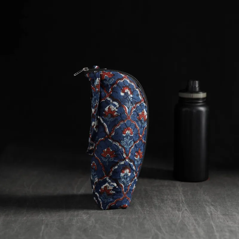 Blue - Handmade 1L Water Bottle Cover with Zipper 17 made by Itokri