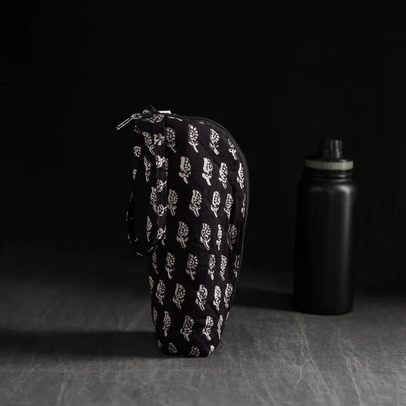 Black - Handmade 1L Water Bottle Cover with Zipper 09 made by Itokri