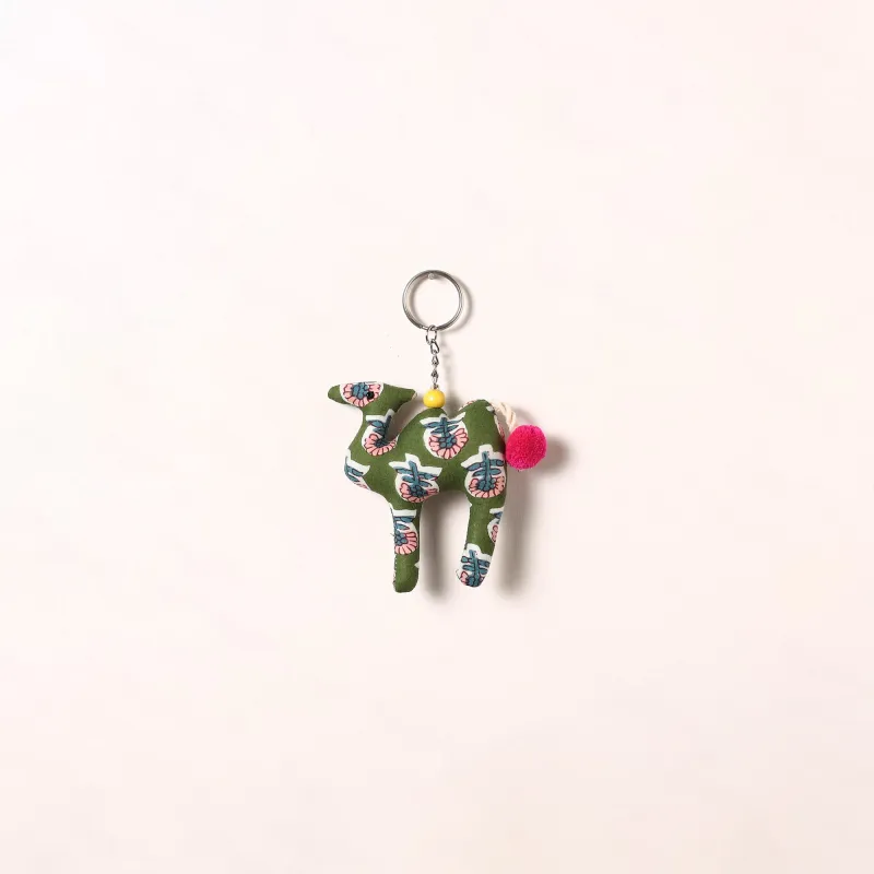 Green - Camel Handmade Stuffed Keychain for Key & Bag 24 made by Itokri