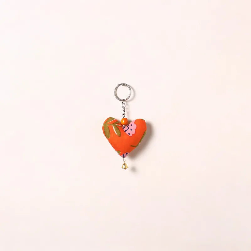 Orange - Heart Handmade Stuffed Keychain for Key & Bag 15 made by Itokri