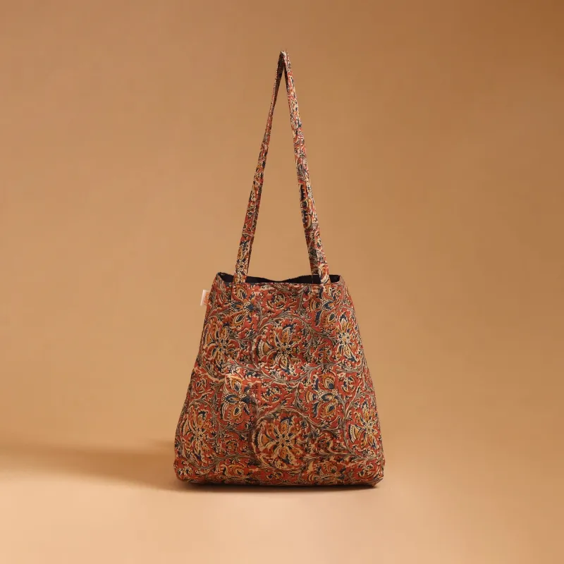 Red - Eco-Friendly Handmade Cotton Jhola Tote Bag 21 made by Itokri