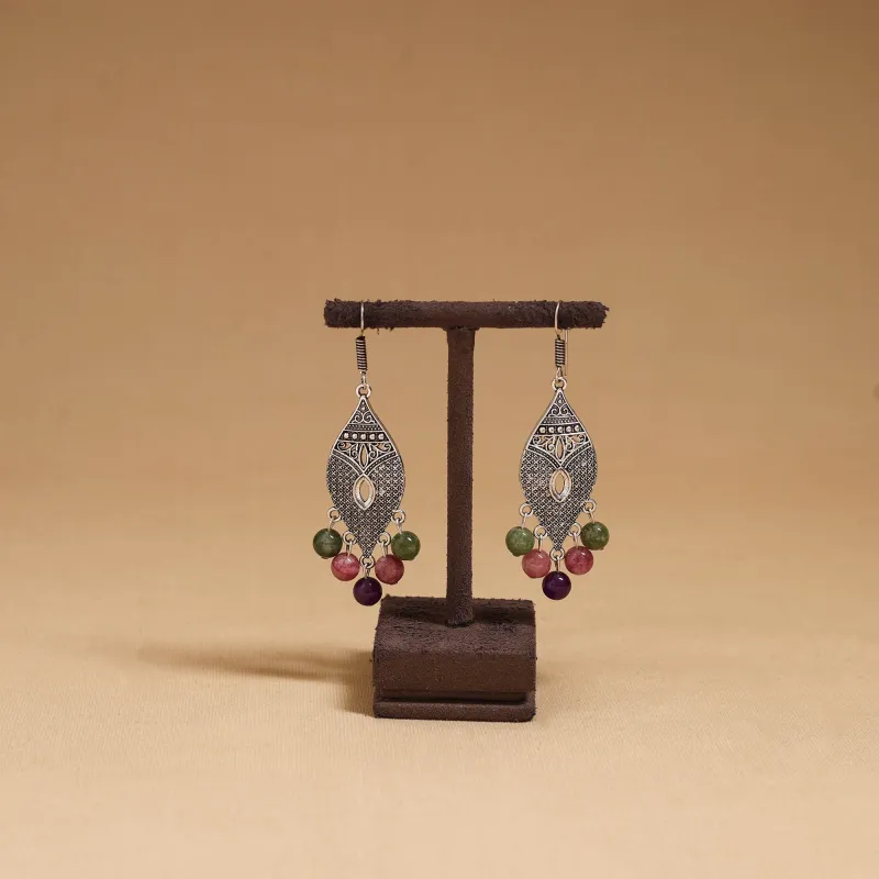 Grey - Kamini German Silver Beaded Earrings 30 made by Itokri