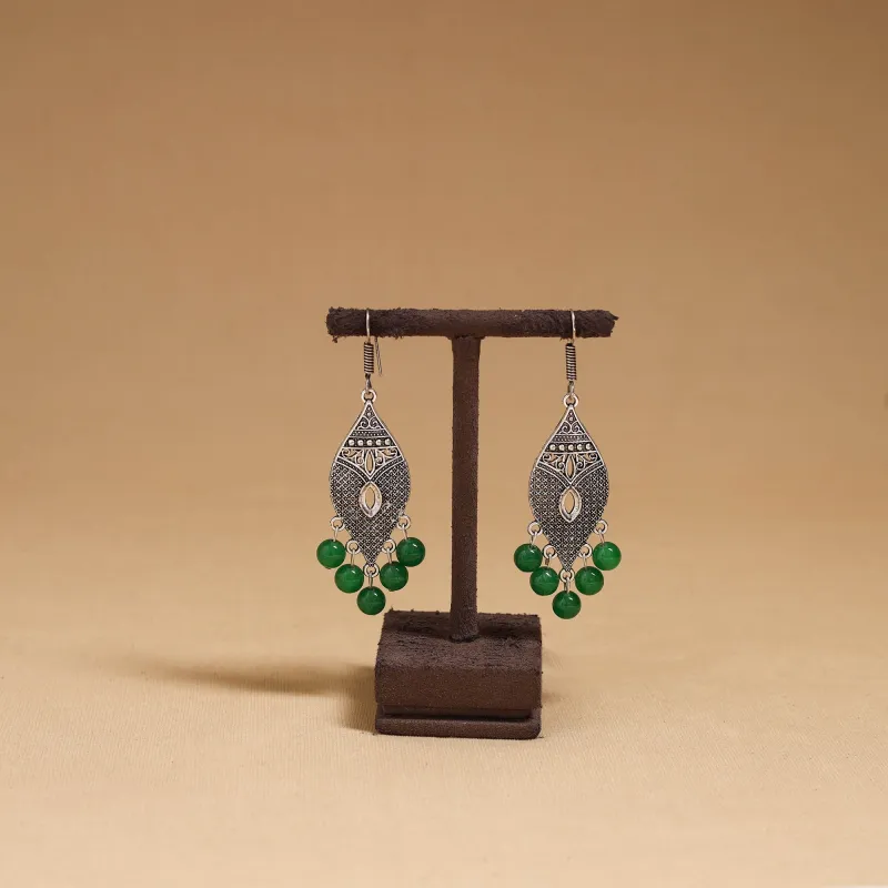 Grey - Bhumi German Silver Beaded Earrings 27 made by Itokri