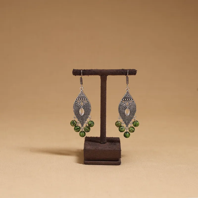 Grey - Diya German Silver Beaded Earrings 21 made by Itokri