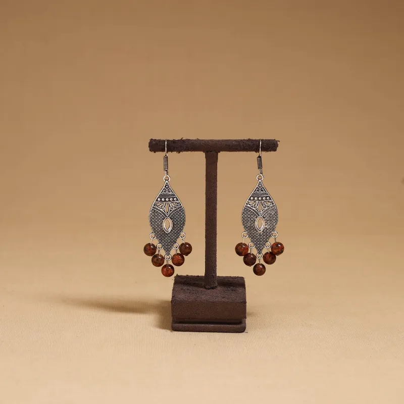 Grey - Mahira German Silver Beaded Earrings 20 made by Itokri