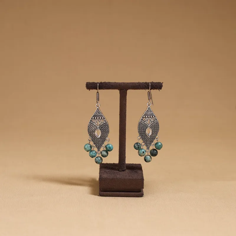 Grey - Gayathri German Silver Beaded Earrings 17 made by Itokri