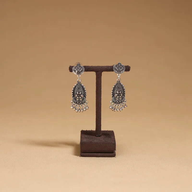 Grey - Niharika German Silver Earrings 01 made by Itokri