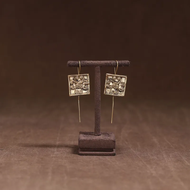 Yellow - Handmade Tribal Dokra Earrings 08 made by Itokri