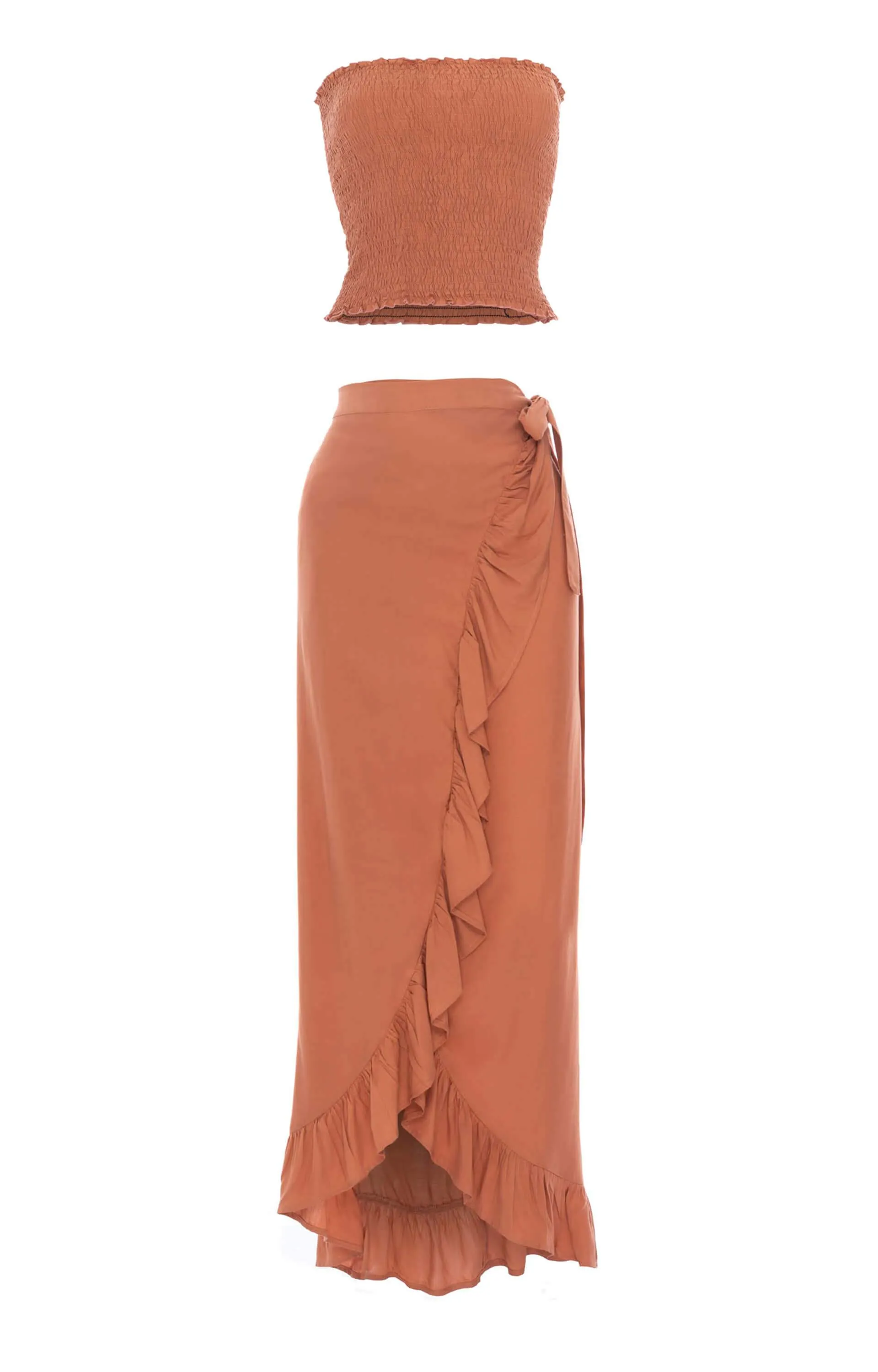 Set Carla Tube Top-Wrap Maxi Skirt, Plain sold by Love Anchor product image thumbnail 4