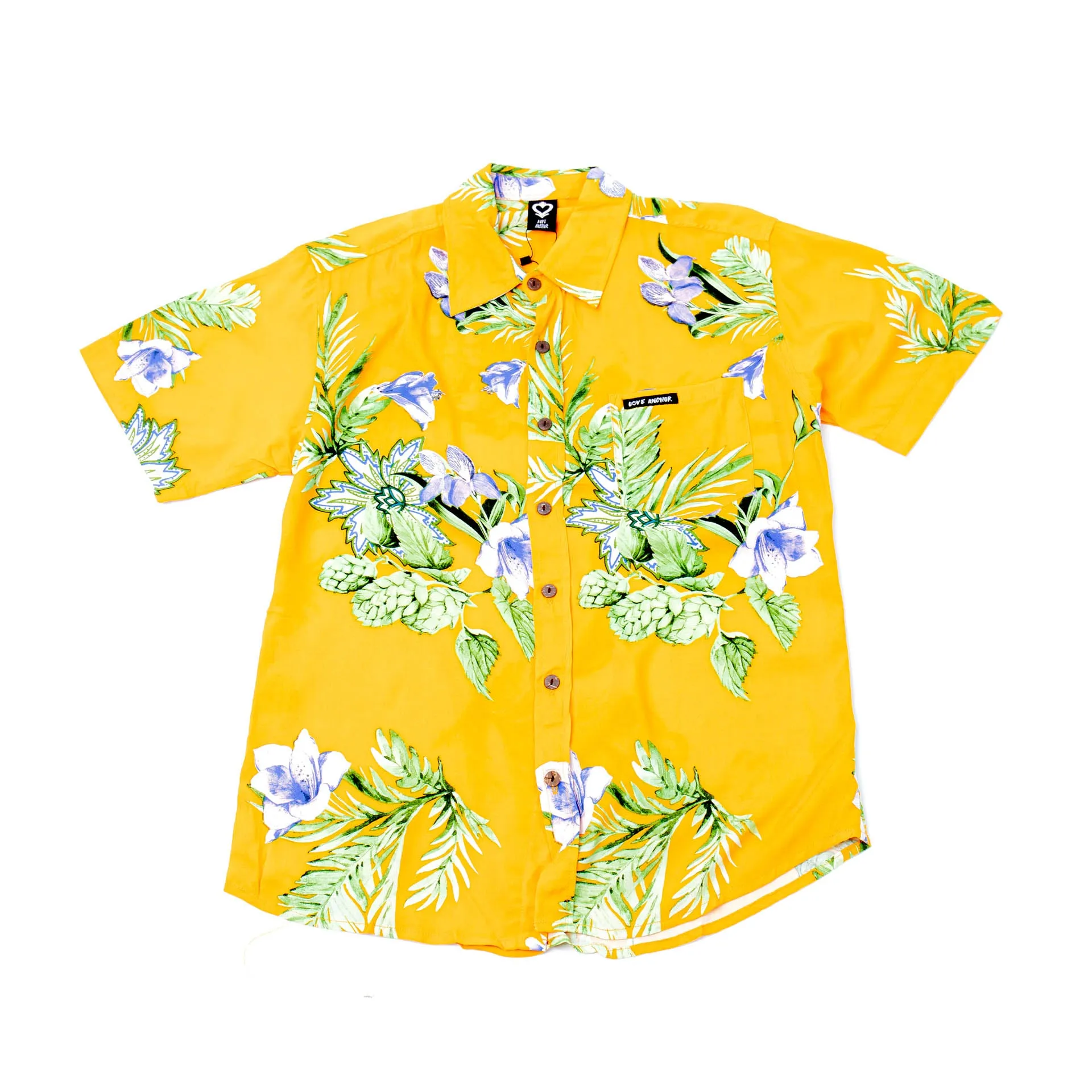 Mans Shirt Tropical 74 Yellow sold by Love Anchor