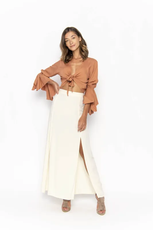 Cropped Gypsy, Plain, Long Flounce Sleeve Top, Wholesale sold by Love Anchor