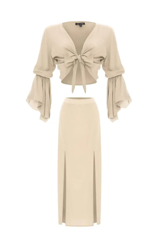 Set Cropped Gypsy-Tulip Maxi Skirt, Plain sold by Love Anchor