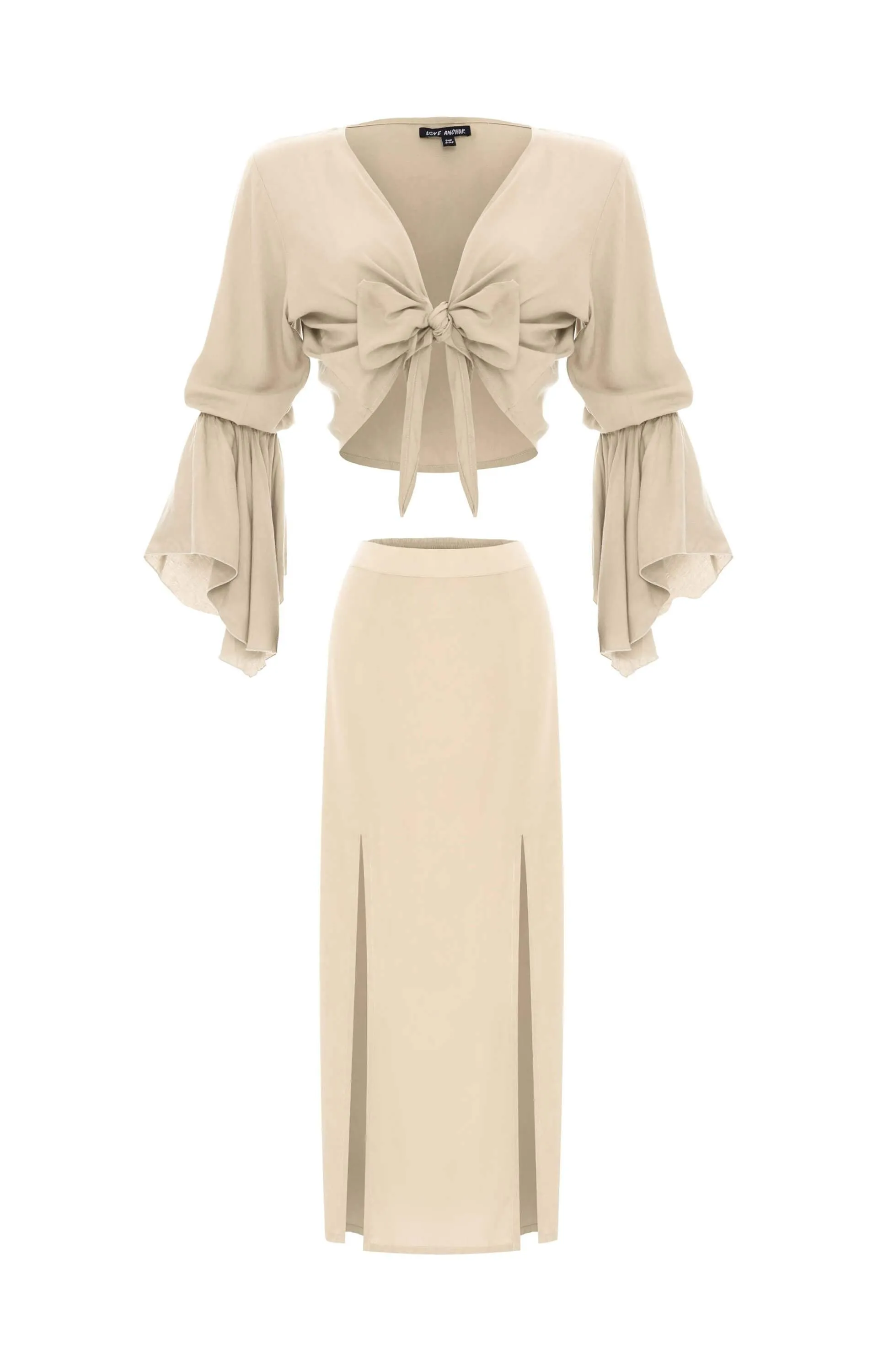 Set Cropped Gypsy-Tulip Maxi Skirt, Plain sold by Love Anchor