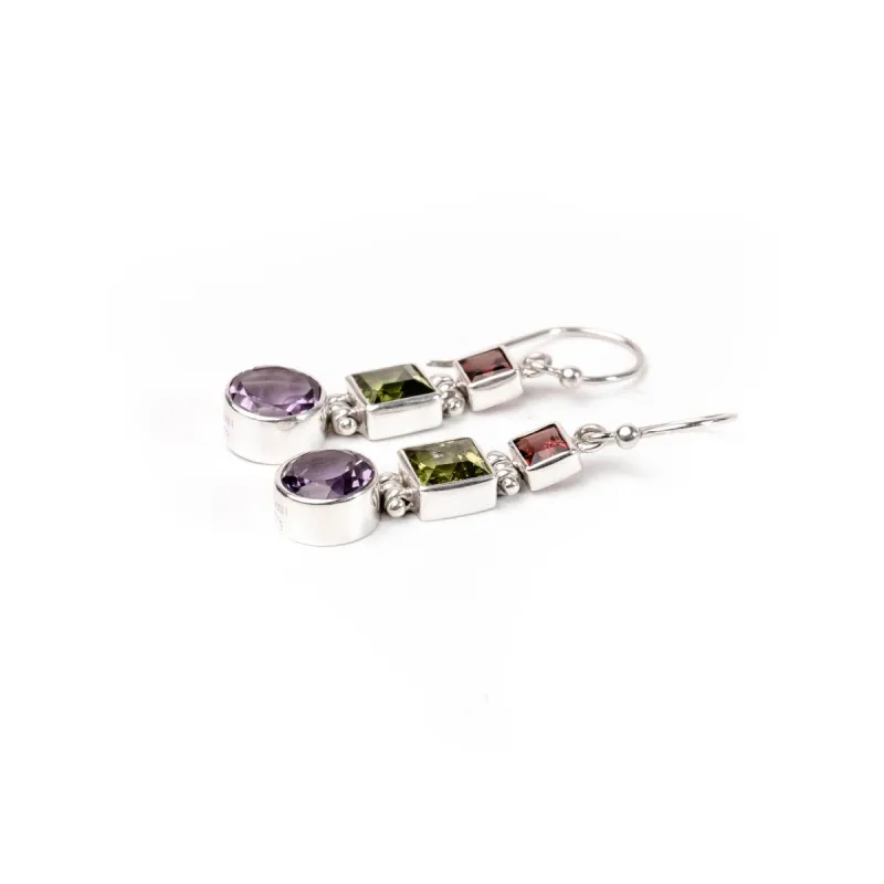 Earring Amethyst Garnet Peridot sold by Love Anchor