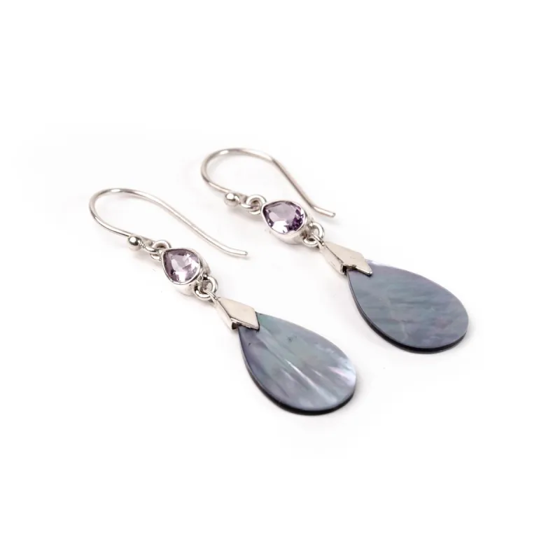 Earring Amethyst Purple Shell sold by Love Anchor