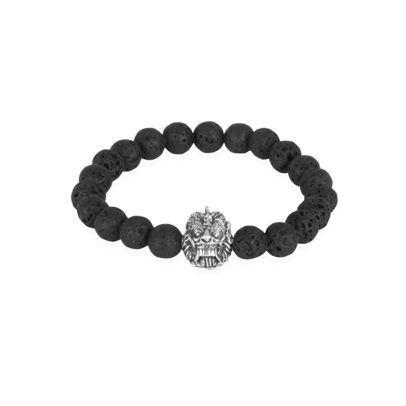 Bracelet Rangda Beads 8Mm Silver Oxydation sold by Love Anchor