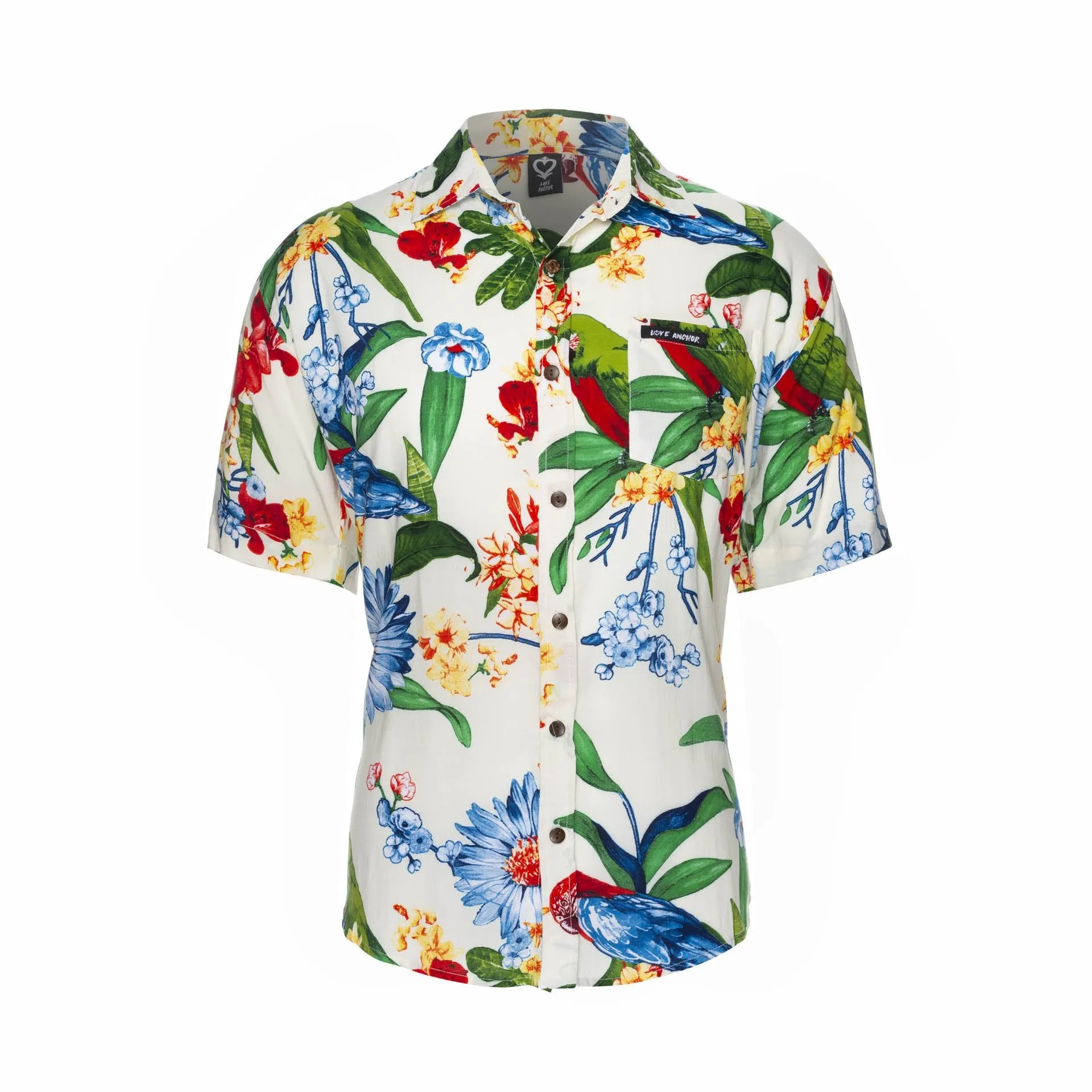 Men's Tropical Macaw White, Shirt sold by Love Anchor product image thumbnail 4