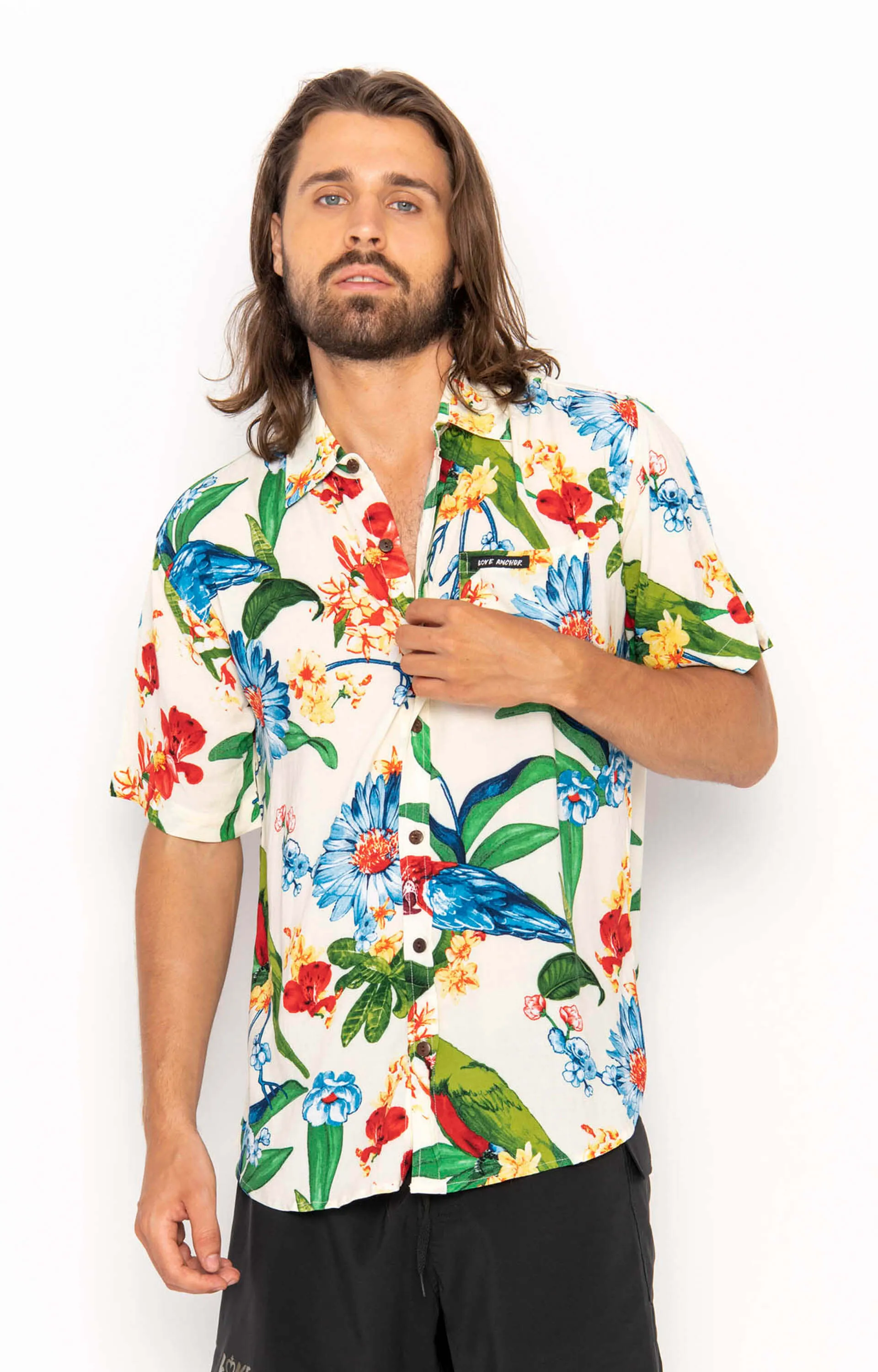 Men's Tropical Macaw White, Shirt sold by Love Anchor
