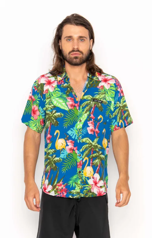 Men's Tropical Flamingo Blue, Shirt sold by Love Anchor