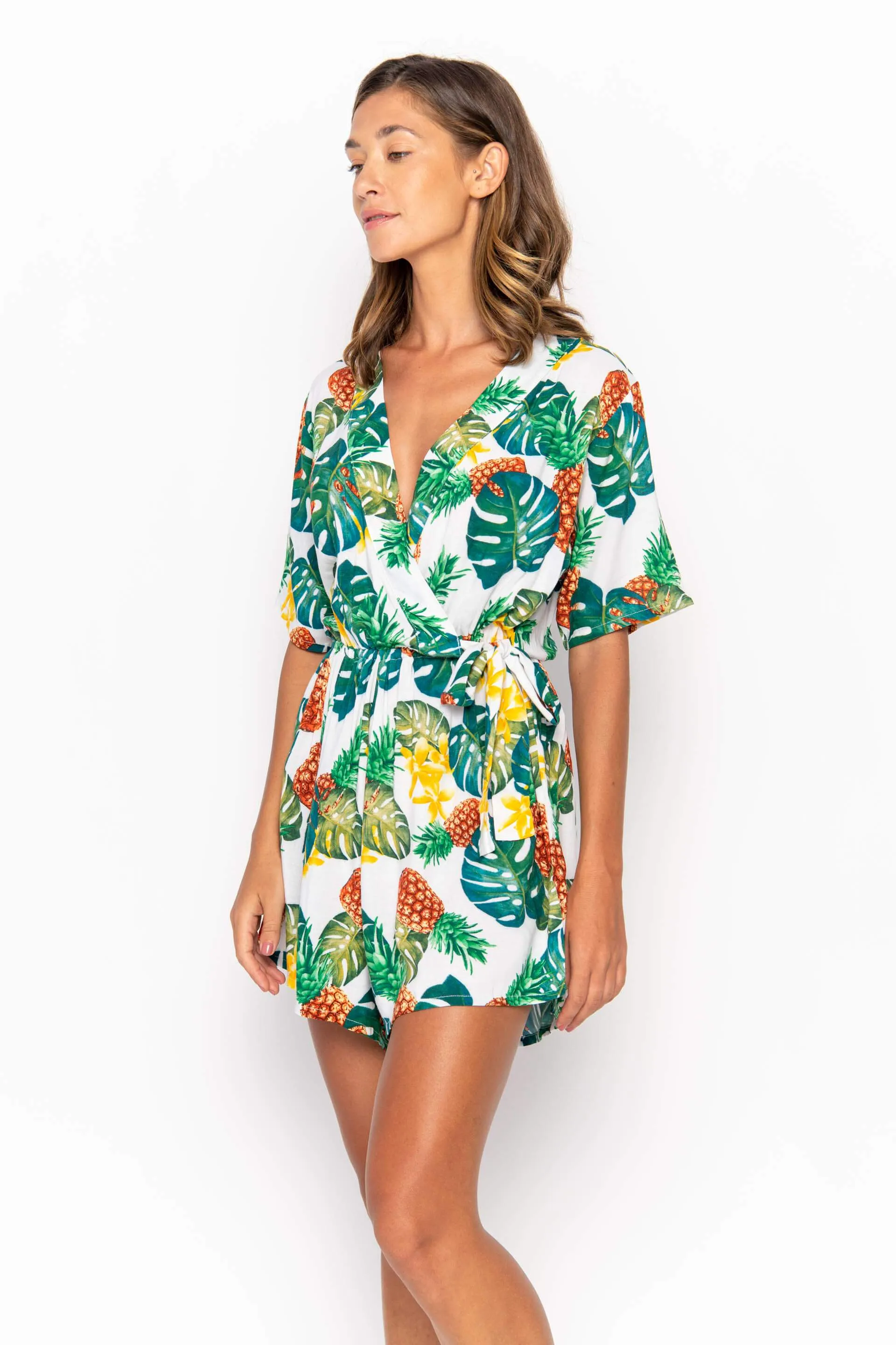 Kataya, Tropical Ananas White, Mini Playsuit sold by Love Anchor product image thumbnail 2