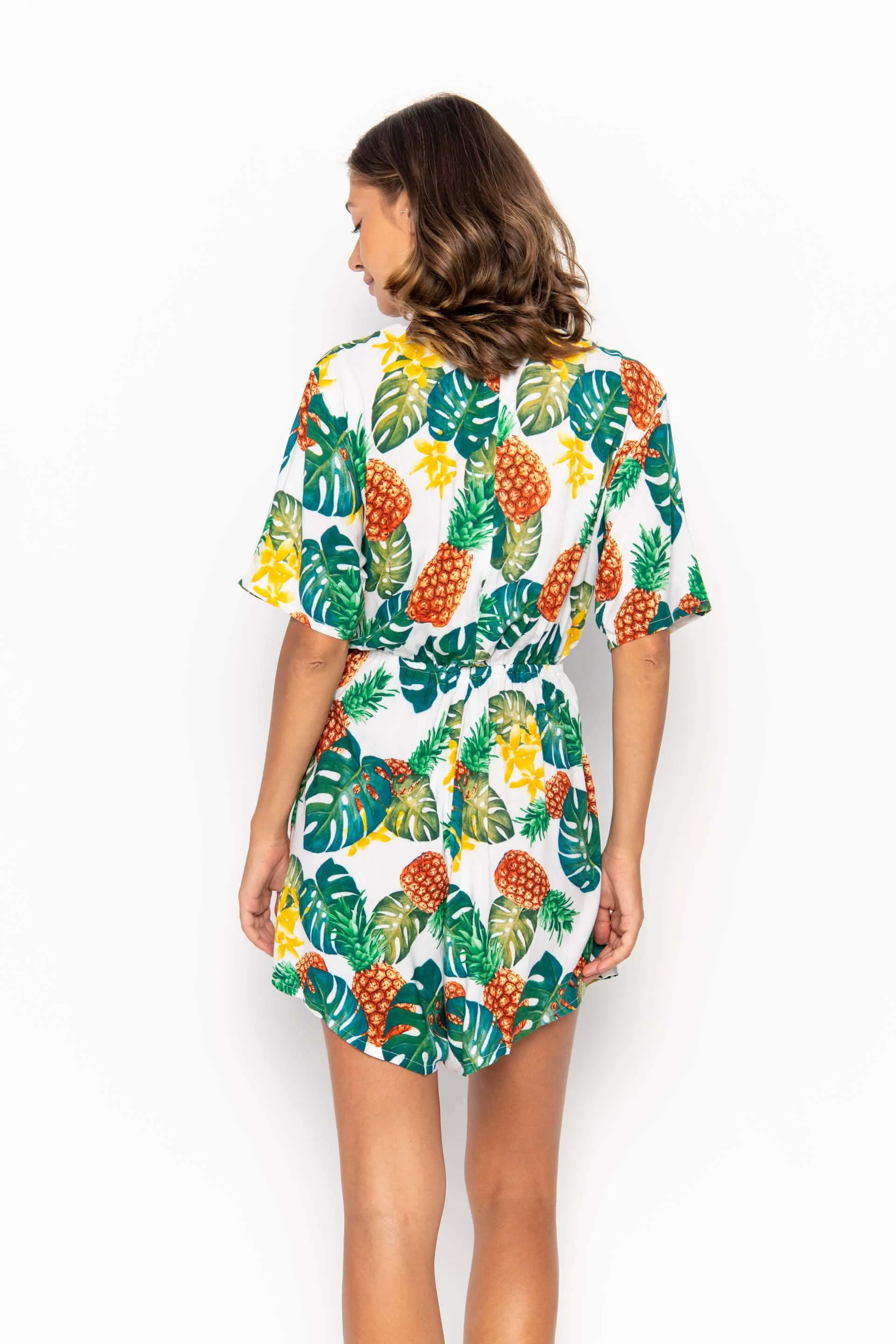 Kataya, Tropical Ananas White, Mini Playsuit sold by Love Anchor product image thumbnail 3