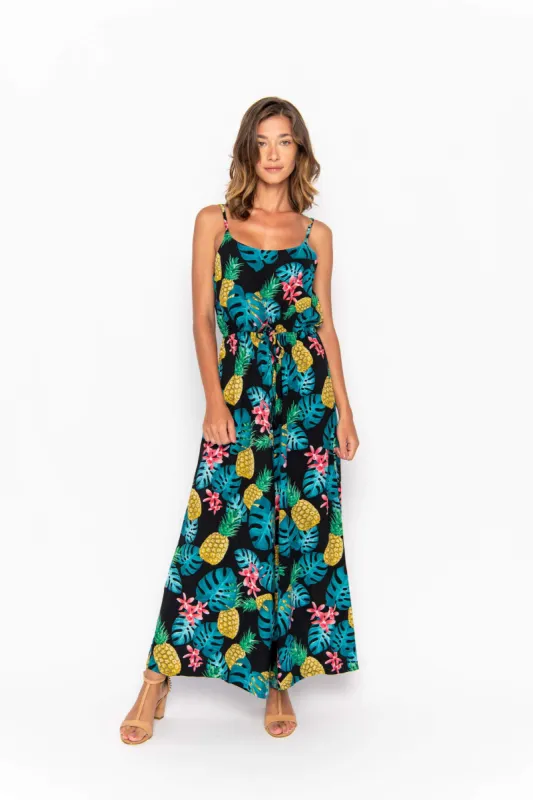Pimp, Tropical Ananas Black, Long Playsuit sold by Love Anchor